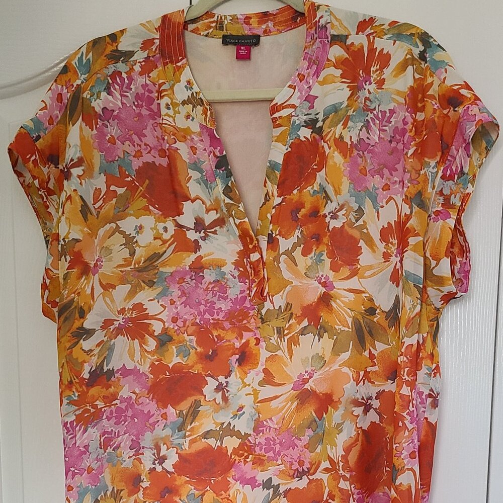 Vince Camuto Floral Blouse, XL